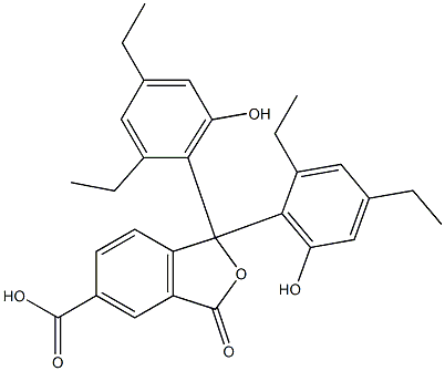 1,1-Bis(2,4-diethyl-6-hydroxyphenyl)-1,3-dihydro-3-oxoisobenzofuran-5-carboxylic acid Struktur