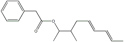 Phenylacetic acid 1,2-dimethyl-4,6-octadienyl ester Struktur