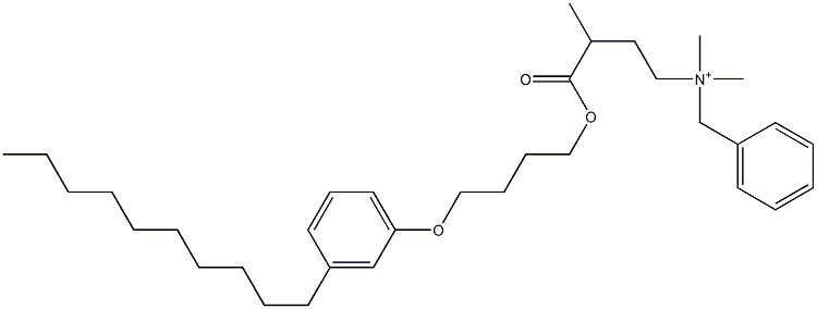 N,N-Dimethyl-N-benzyl-N-[3-[[4-(3-decylphenyloxy)butyl]oxycarbonyl]butyl]aminium Struktur