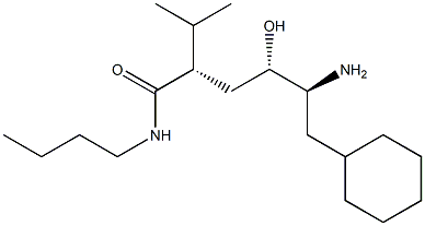 (2S,4S,5S)-5-Amino-N-butyl-6-cyclohexyl-4-hydroxy-2-isopropylhexanamide Struktur