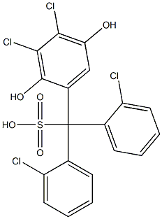 (3,4-Dichloro-2,5-dihydroxyphenyl)bis(2-chlorophenyl)methanesulfonic acid Struktur