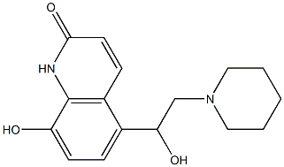 8-Hydroxy-5-(1-hydroxy-2-piperidinoethyl)-2(1H)-quinolone Struktur