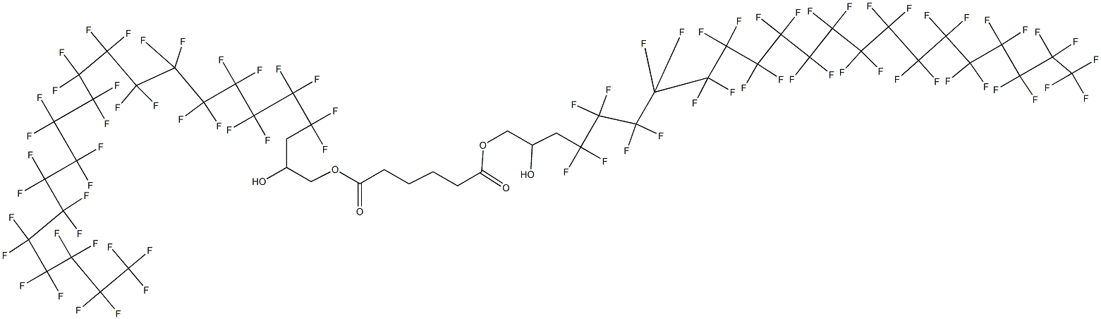 Adipic acid bis(2-hydroxy-4,4,5,5,6,6,7,7,8,8,9,9,10,10,11,11,12,12,13,13,14,14,15,15,16,16,17,17,18,18,19,19,20,20,21,21,22,22,22-nonatriacontafluorodocosyl) ester Struktur