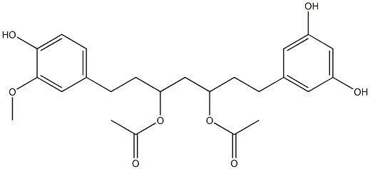 1-(4-Hydroxy-3-methoxyphenyl)-7-(3,5-dihydroxyphenyl)heptane-3,5-diol 3,5-diacetate Struktur