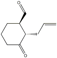 (1R,2S)-2-(2-Propen-1-yl)-3-oxocyclohexane-1-carbaldehyde Struktur