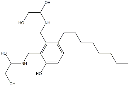 2,3-Bis[[(1,2-dihydroxyethyl)amino]methyl]-4-octylphenol Struktur