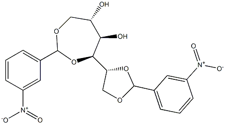 1-O,4-O:5-O,6-O-Bis(3-nitrobenzylidene)-D-glucitol Struktur