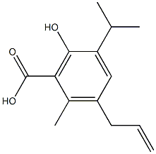 3-Hydroxy-6-allyl-p-cymene-2-carboxylic acid Struktur