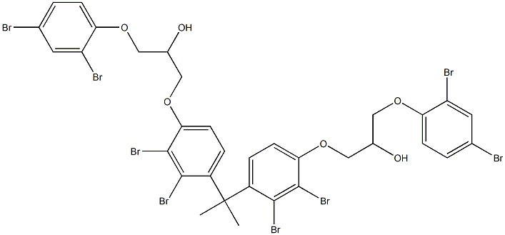 2,2-Bis[2,3-dibromo-4-[2-hydroxy-3-(2,4-dibromophenoxy)propyloxy]phenyl]propane Struktur