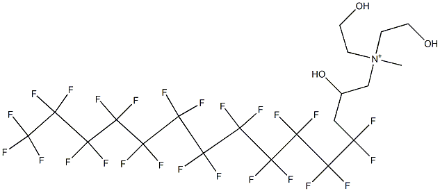 4,4,5,5,6,6,7,7,8,8,9,9,10,10,11,11,12,12,13,13,14,14,15,15,15-Pentacosafluoro-2-hydroxy-N,N-bis(2-hydroxyethyl)-N-methyl-1-pentadecanaminium Struktur