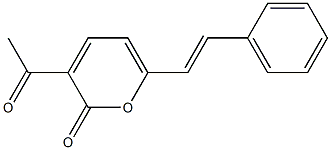 3-Acetyl-6-[(E)-2-phenylethenyl]-2H-pyran-2-one Struktur