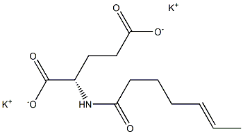 N-(5-Heptenoyl)glutamic acid dipotassium salt Struktur