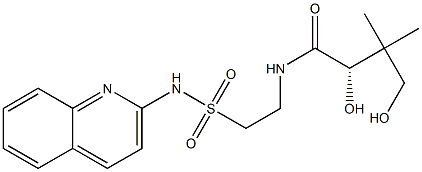 [S,(-)]-2,4-Dihydroxy-3,3-dimethyl-N-[2-(2-quinolylsulfamoyl)ethyl]butyramide Struktur