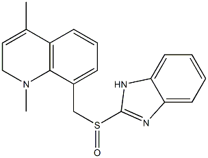 1,2-Dihydro-1,4-dimethyl-8-[(1H-benzimidazol-2-yl)sulfinylmethyl]quinoline Struktur