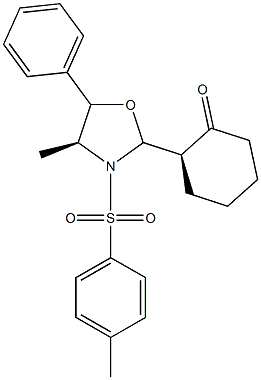 (2S)-2-[(2S,4S)-4-Methyl-5-phenyl-3-(4-methylphenylsulfonyl)oxazolidin-2-yl]-1-cyclohexanone Struktur