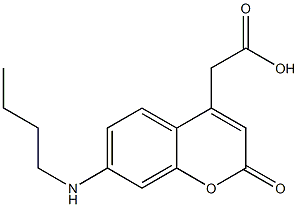 7-(Butylamino)-2-oxo-2H-1-benzopyran-4-acetic acid Struktur