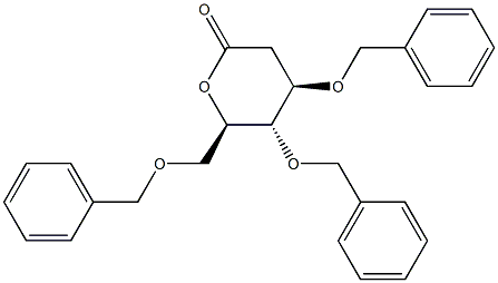 3-O,4-O,6-O-Tribenzyl-2-deoxy-D-gluconic acid 1,5-lactone Struktur