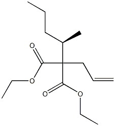 (+)-2-Allyl-2-[(R)-1-methylbutyl]malonic acid diethyl ester Struktur