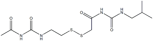 1-Acetyl-3-[2-[[(3-isobutylureido)carbonylmethyl]dithio]ethyl]urea Struktur