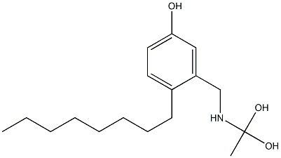 3-[(1,1-Dihydroxyethyl)aminomethyl]-4-octylphenol Struktur