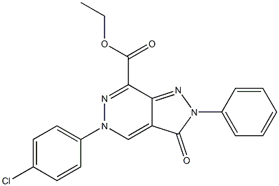 [3,5-Dihydro-5-(4-chlorophenyl)-3-oxo-2-phenyl-2H-pyrazolo[3,4-d]pyridazine]-7-carboxylic acid ethyl ester Struktur