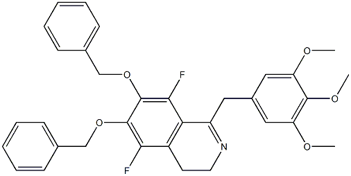 5,8-Difluoro-6,7-bis(benzyloxy)-3,4-dihydro-1-[(3,4,5-trimethoxyphenyl)methyl]isoquinoline Struktur