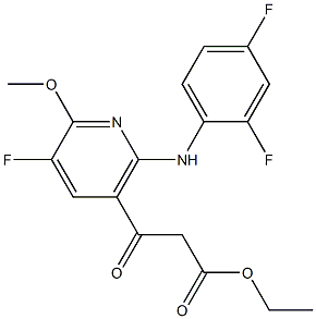 [2-[(2,4-Difluorophenyl)amino]-5-fluoro-6-methoxynicotinoyl]acetic acid ethyl ester Struktur