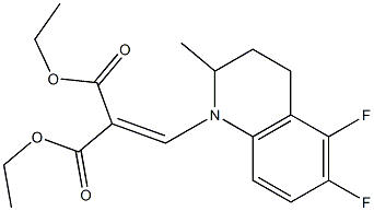 2-[(5,6-Difluoro-1,2,3,4-tetrahydro-2-methylquinolin)-1-ylmethylene]malonic acid diethyl ester Struktur