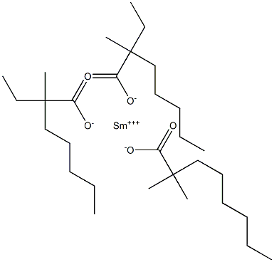 Samarium(III)2,2-dimethyloctanoate=bis(2-ethyl-2-methylheptanoate) Struktur