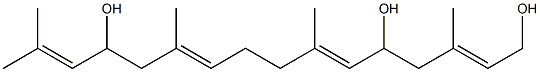 (2E,6E,10E)-3,7,11,15-Tetramethyl-2,6,10,14-hexadecatetrene-1,5,13-triol Struktur