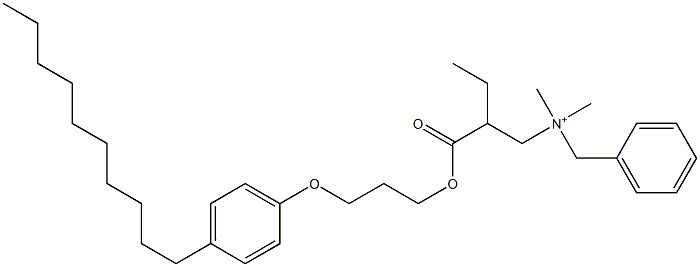 N,N-Dimethyl-N-benzyl-N-[2-[[3-(4-decylphenyloxy)propyl]oxycarbonyl]butyl]aminium Struktur