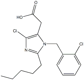 4-Chloro-2-pentyl-1-(2-chlorobenzyl)-1H-imidazole-5-acetic acid Struktur