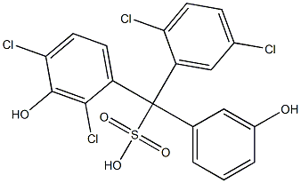 (2,5-Dichlorophenyl)(2,4-dichloro-3-hydroxyphenyl)(3-hydroxyphenyl)methanesulfonic acid Struktur