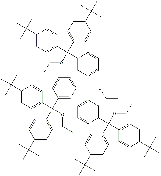 Tris[3-[bis(4-tert-butylphenyl)ethoxymethyl]phenyl]ethoxymethane Struktur