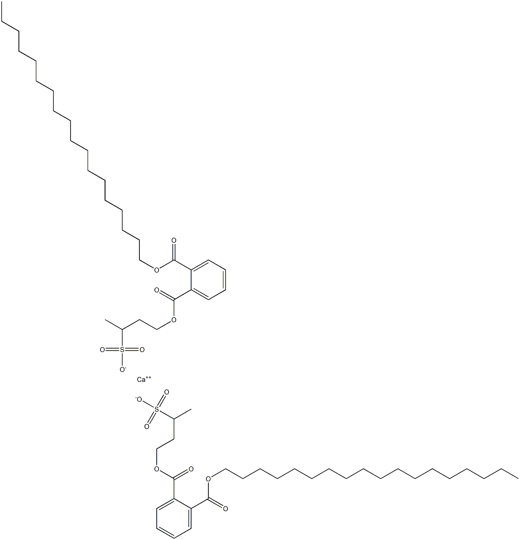 Bis[4-[(2-octadecyloxycarbonylphenyl)carbonyloxy]butane-2-sulfonic acid]calcium salt Struktur