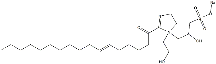 1-(2-Hydroxyethyl)-1-[2-hydroxy-3-(sodiooxysulfonyl)propyl]-2-(6-heptadecenoyl)-2-imidazoline-1-ium Struktur