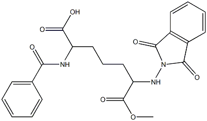 2-(Benzoylamino)-6-[(1,3-dioxo-2H-isoindol-2-yl)amino]-6-(methoxycarbonyl)hexanoic acid Struktur