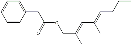 Phenylacetic acid 2,4-dimethyl-2,4-octadienyl ester Struktur