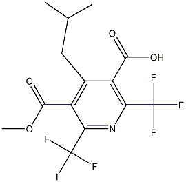 6-(Trifluoromethyl)-2-(iododifluoromethyl)-4-isobutylpyridine-3,5-di(carboxylic acid methyl) ester Struktur