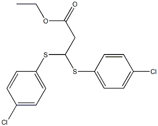 3,3-Bis[(4-chlorophenyl)thio]propionic acid ethyl ester Struktur