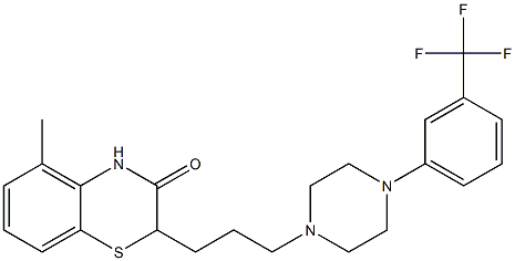 2-[3-[4-[3-(Trifluoromethyl)phenyl]piperazin-1-yl]propyl]-5-methyl-2H-1,4-benzothiazin-3(4H)-one Struktur