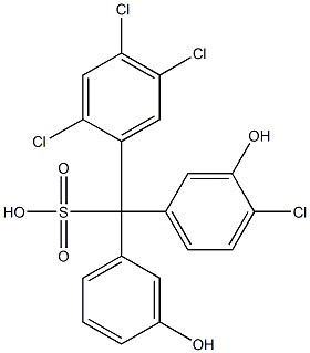 (4-Chloro-3-hydroxyphenyl)(2,4,5-trichlorophenyl)(3-hydroxyphenyl)methanesulfonic acid Struktur