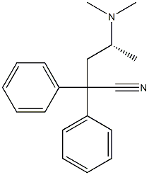 [R,(-)]-4-(Dimethylamino)-2,2-diphenylvaleronitrile Struktur