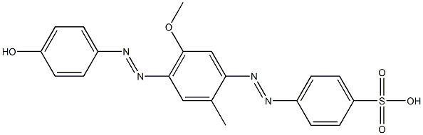 4-[[4-[(4-Hydroxyphenyl)azo]-5-methoxy-2-methylphenyl]azo]benzenesulfonic acid Struktur