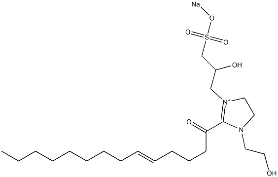 1-(2-Hydroxyethyl)-3-[2-hydroxy-3-(sodiooxysulfonyl)propyl]-2-(5-tetradecenoyl)-2-imidazoline-3-ium Struktur