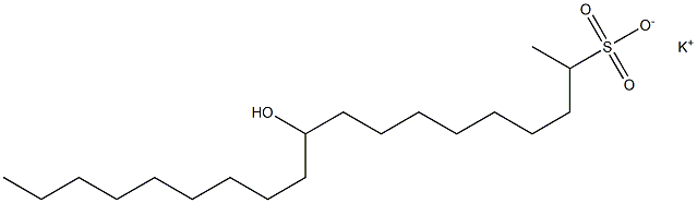 10-Hydroxynonadecane-2-sulfonic acid potassium salt Struktur