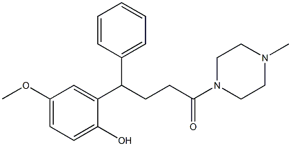 1-[4-(2-Hydroxy-5-methoxyphenyl)-4-phenylbutyryl]-4-methylpiperazine Struktur