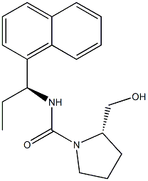 (2S)-1-[[(S)-1-(1-Naphtyl)propyl]aminocarbonyl]pyrrolidine-2-methanol Struktur