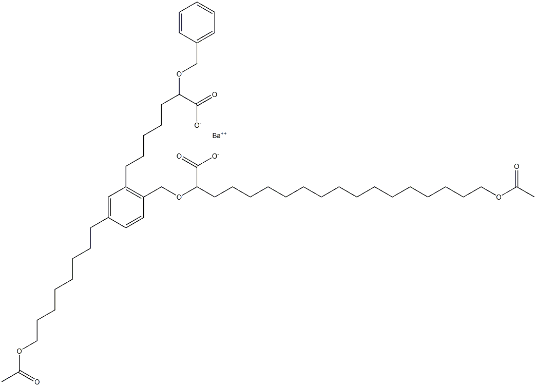 Bis(2-benzyloxy-18-acetyloxystearic acid)barium salt Struktur