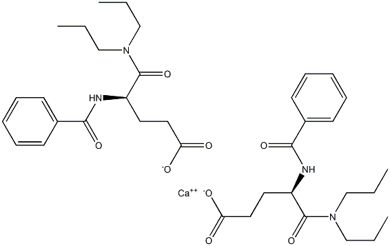 Bis[(R)-4-(benzoylamino)-5-(dipropylamino)-5-oxopentanoic acid]calcium salt Struktur